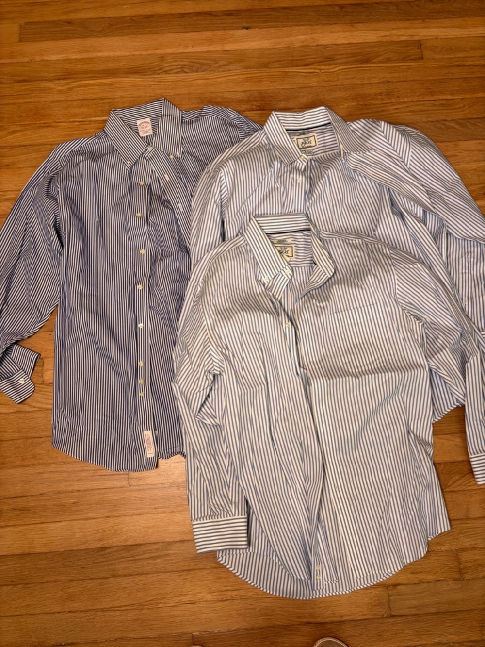 Jos. A. Bank Brooks Brothers Blue and White Stripe Men's Dress Shirts (Set of 3)